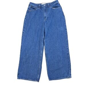 Abercrombie Fitch Curve Love Jeans Womens 27 4S Blue Mid Rise Wide Leg Denim